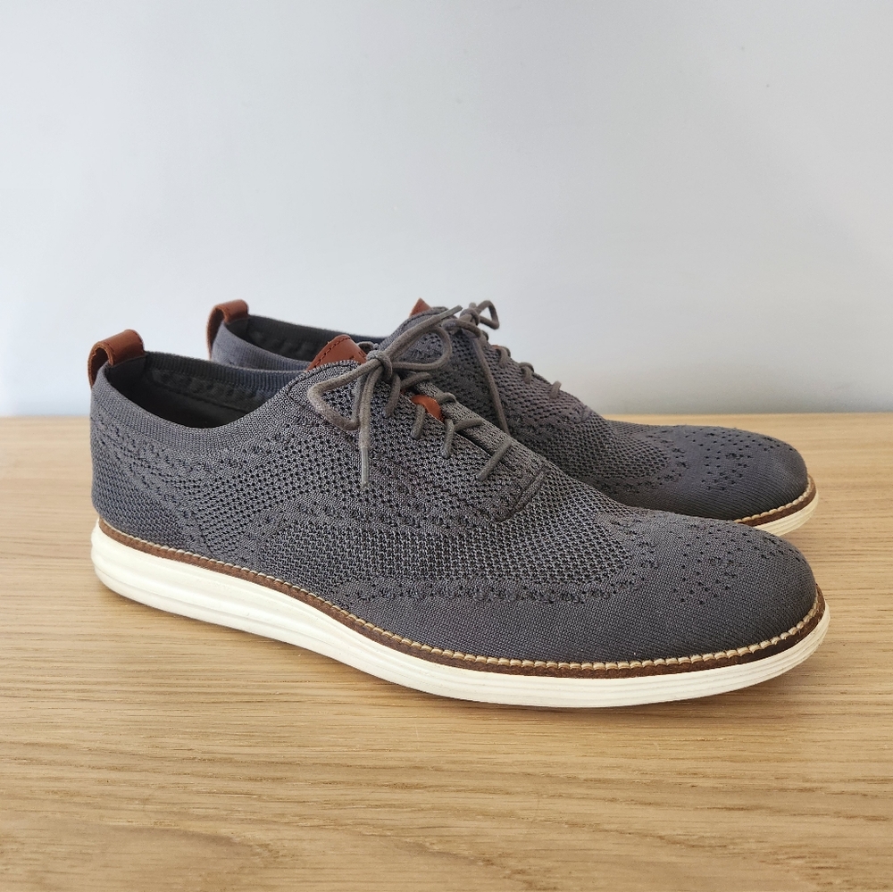 Cole Haan Original Grand C27961 Gray Knit Wingtip Oxfords, Men’s Sz 12